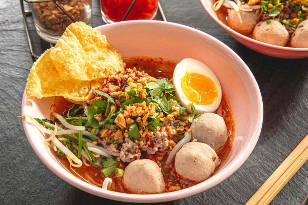 Guaydtiaao Tom Yam Moo Saap (Tom Yam Noodle Soup With Minced Pork) Recipe