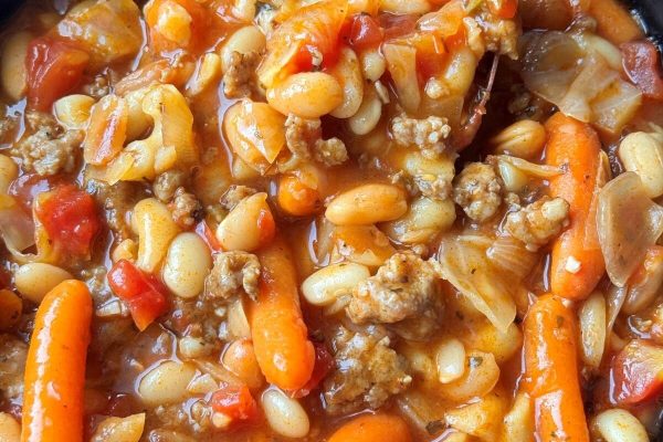 SAUSAGE, WHITE BEAN & PASTA SOUP – The Southern Lady Cooks